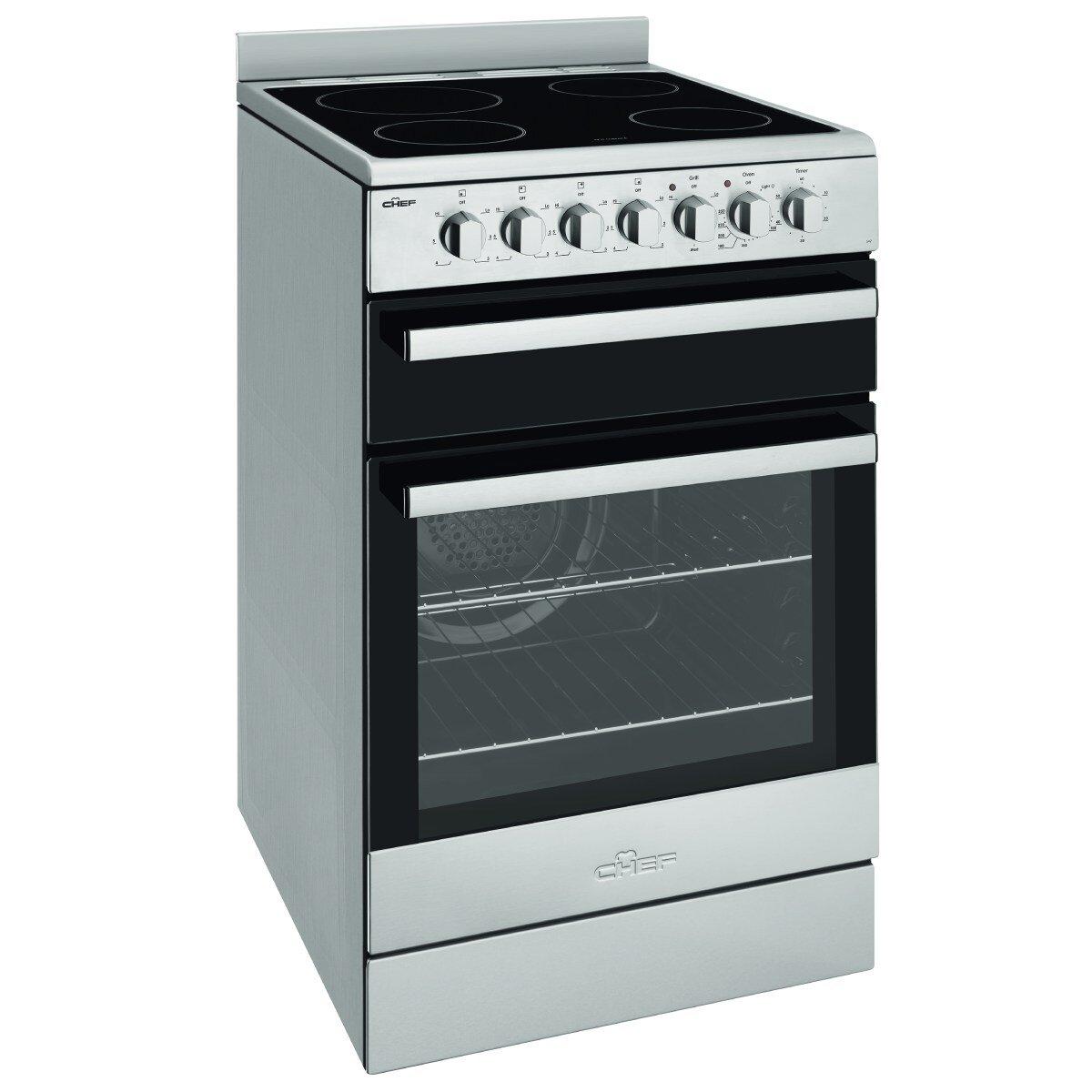 Chef 54cm Electric Fan Forced Stainless Steel Freestanding Oven CFE547SBB - Factory Seconds