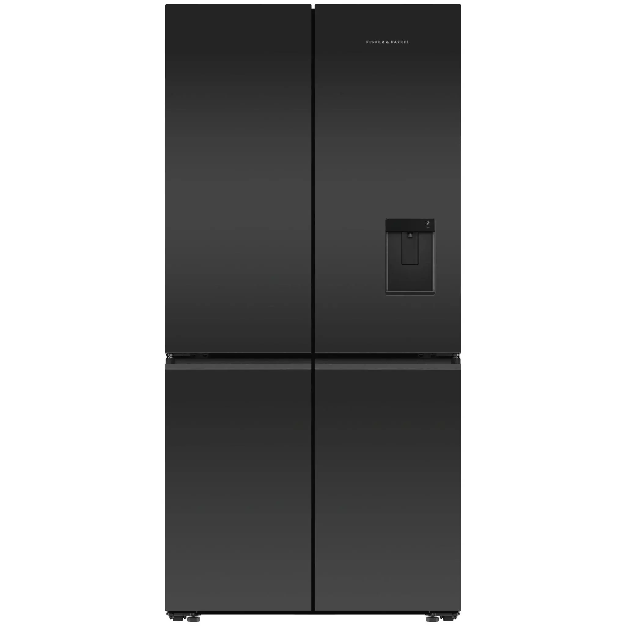 Fisher & Paykel Series 7 690L Quad Door Refrigerator with Ice and Water Matte Black Glass RF730QZUVB1, Factory Seconds