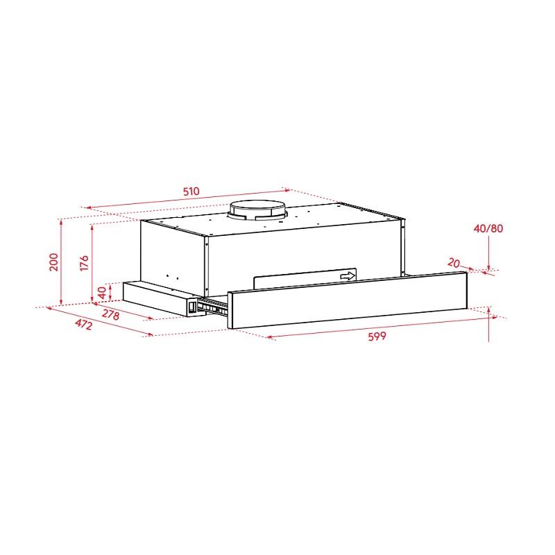 Inalto 60cm Slide-out Rangehood ASL60DR2S_Carton Damaged
