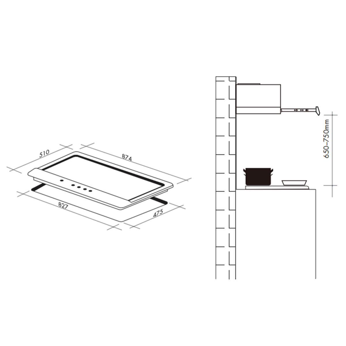 Artusi 90cm Tempered Black Glass Cooktop CAGH9000B_Carton Damaged