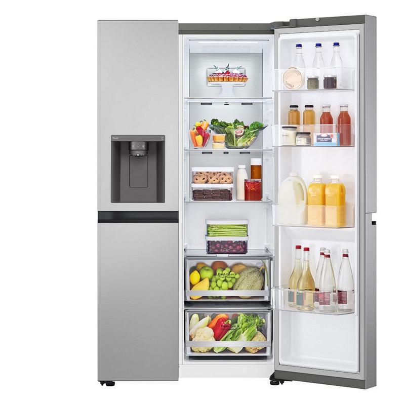 LG 635L Side by Side Fridge with Non-Plumbed Ice & Water Dispenser-GS-N600PL_ Carton Damaged