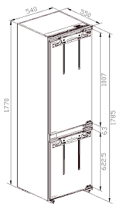 Inalto 244L Integrated Fridge/Freezer IIFF241 - Carton Damaged