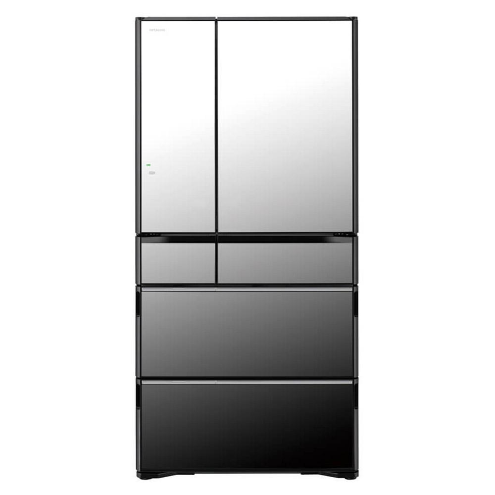 HITACHI RWX670RAXK 670L Black Glass French Door Inverter Fridge - Factory Seconds