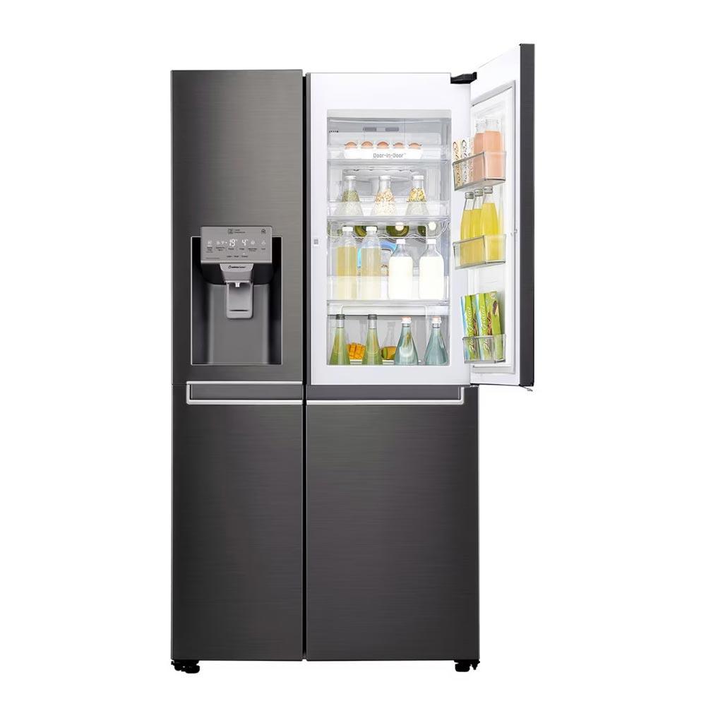LG GS-D665BSL 665L Side by Side Fridge with Door-in-Door® in Black Stainless Steel - Factory Seconds