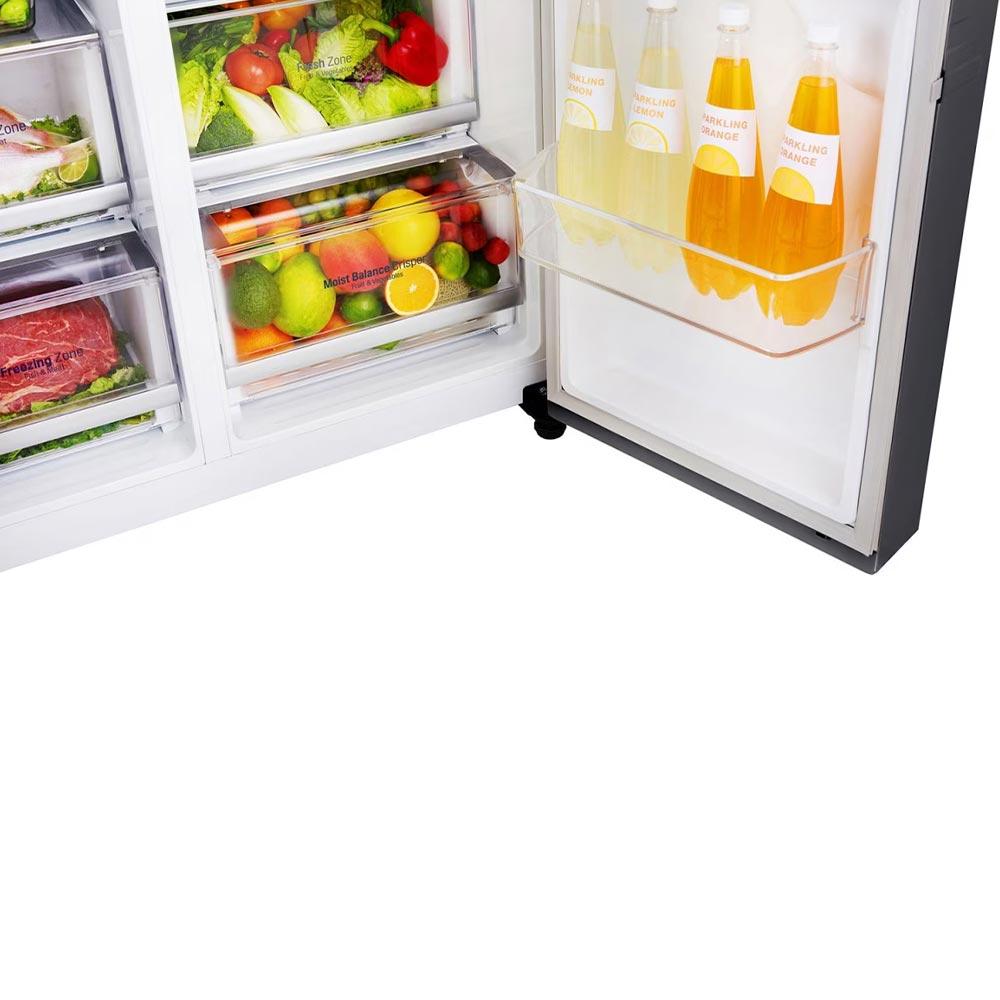 LG GS-D665BSL 665L Side by Side Fridge with Door-in-Door® in Black Stainless Steel - Factory Seconds