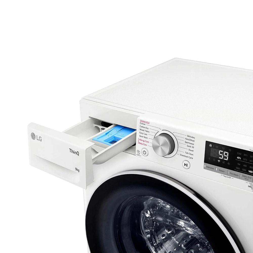 LG WV5-1409W 9kg White Front Load Washing Machine with Steam - Factory Seconds