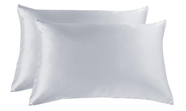 Brand New Royal Comfort Mulberry Silk Pillow Case Twin Pack - Silver