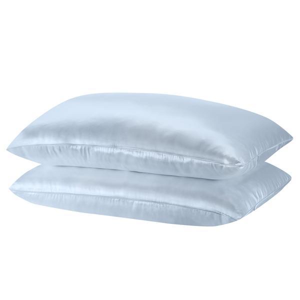 Brand New Royal Comfort Mulberry Silk Pillow Case Twin Pack - Silver