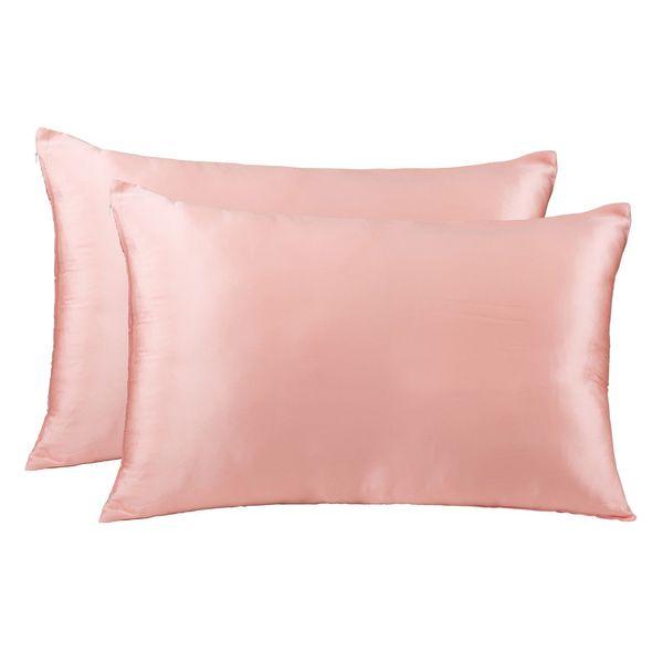 Brand New Royal Comfort Mulberry Silk Pillow Case Twin Pack - Blush