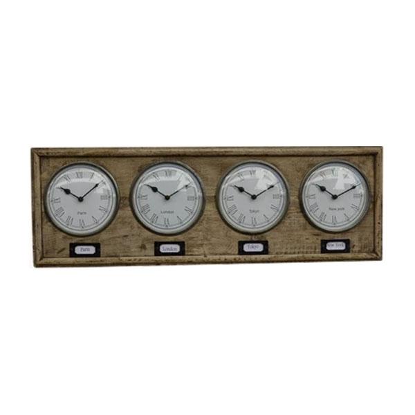 Riccione Lux Large World Timber Clock