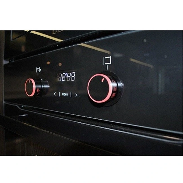 Kleenmaid OMF6030K 60cm Black Glass 11 Function Built In XL 75L Oven with Illuminated Conceal/Reveal - Carton Damaged