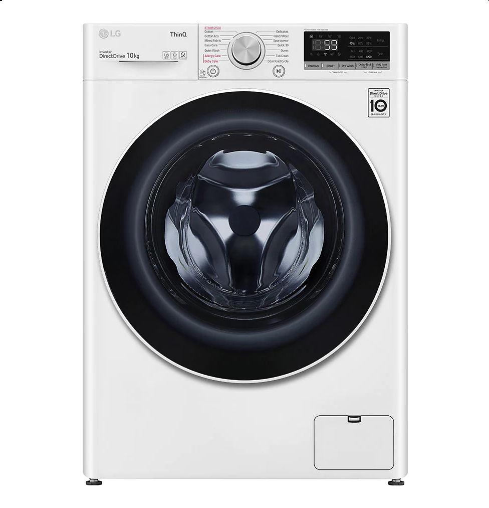 LG WV5-1410W 10kg White Front Load Washing Machine w/Steam - Carton Damaged
